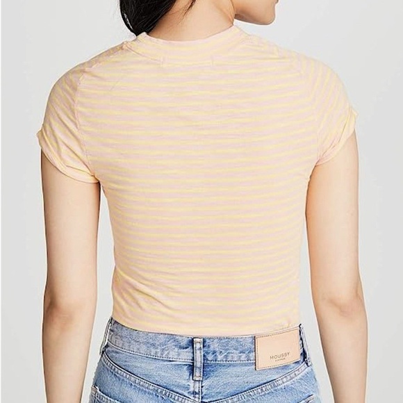 Free People WE THE FREE Night Sky Striped Boho T Shirt in Summer Rose Sz L - Picture 3 of 13